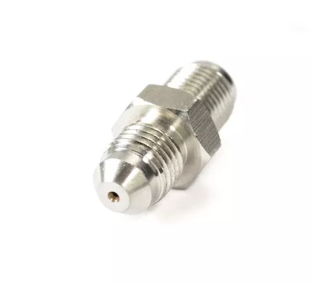 -4 size Oil Inlet Fitting with Built-In .035 Restrictor for Garrett Ball Bearing Turbos